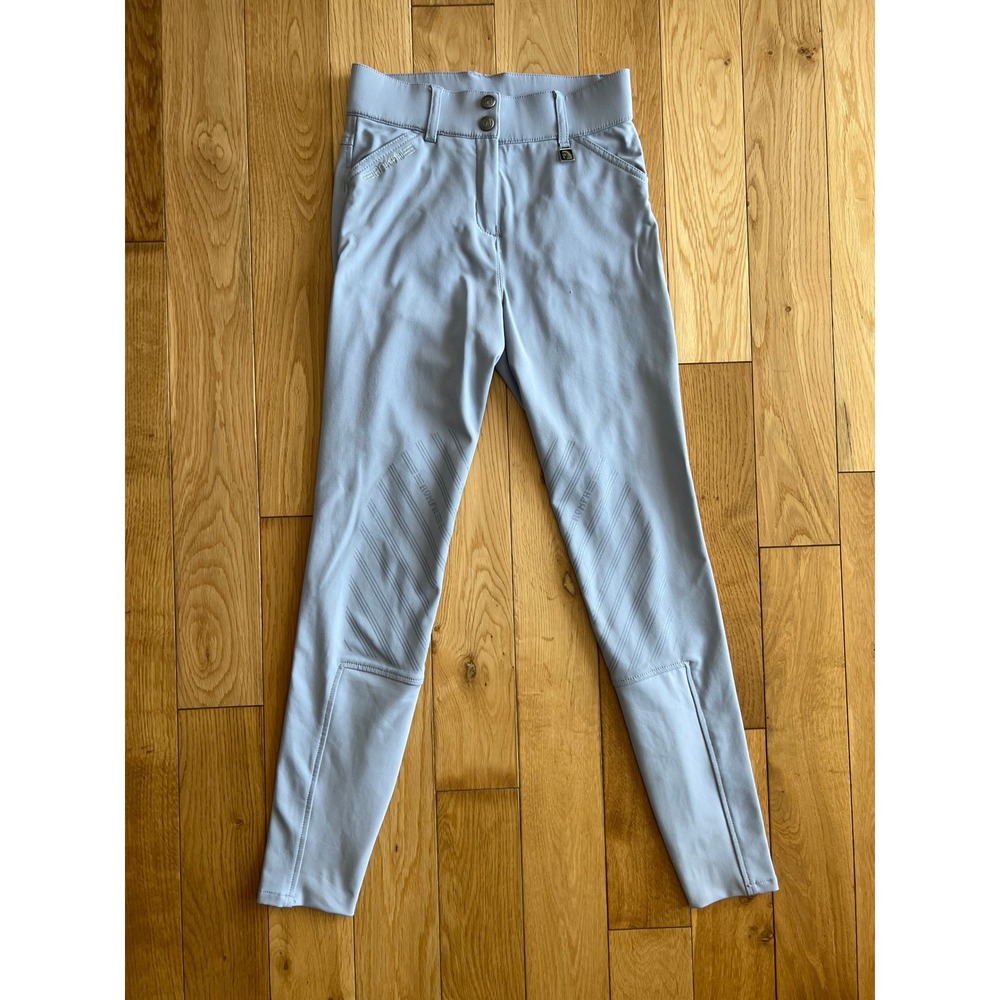 ROMFH Equestrian Riding Breeches Grip Panels Light Blue Size 22R